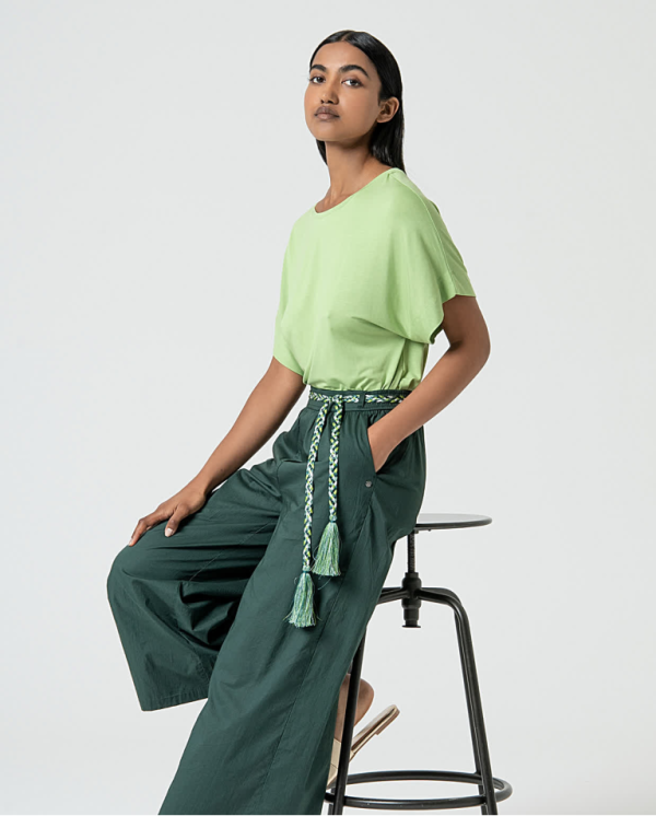 Pantalón culotte con cinturón - Imagen 3