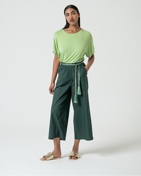 Pantalón culotte con cinturón