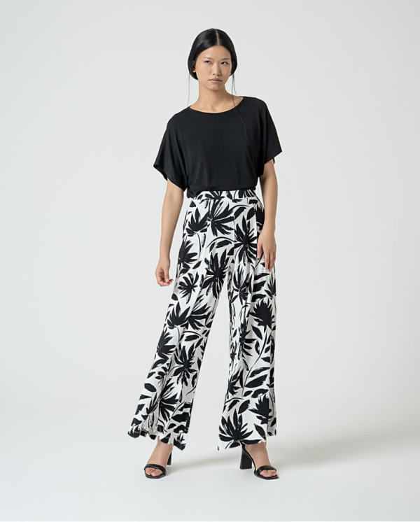 Pantalón ancho estampado