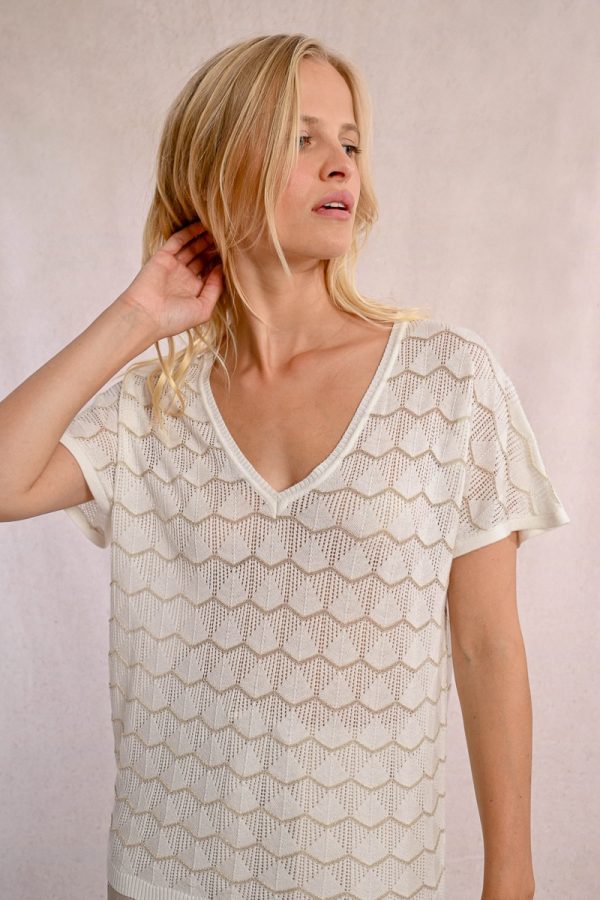 Jersey manga corta escote pico