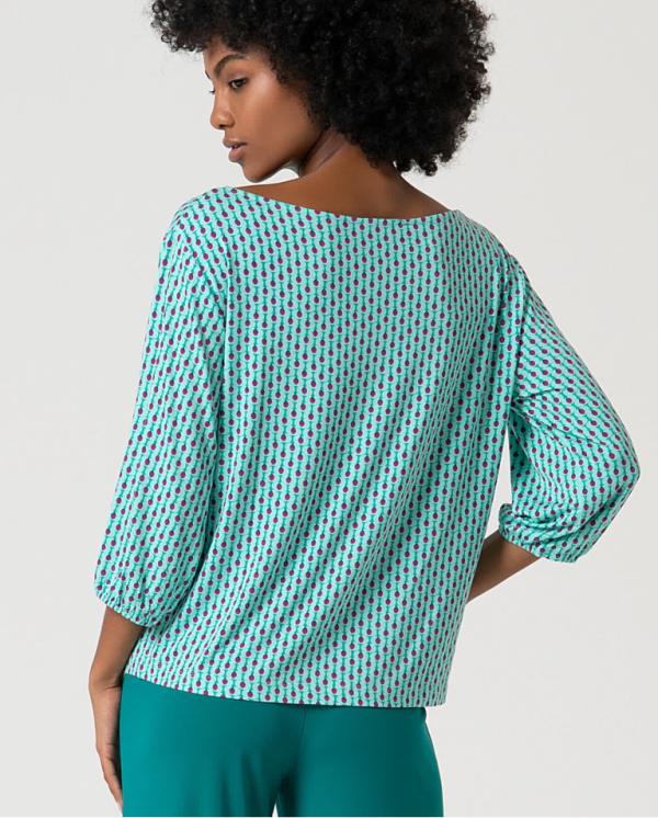 Camiseta estampada escote barco - Imagen 4